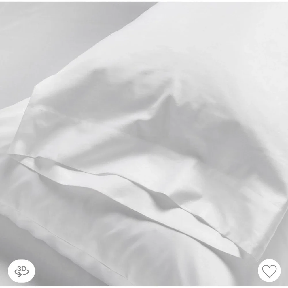 King 600 Thread Count Sateen Pillowcases White - Casaluna™